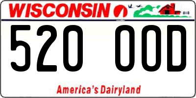 WI license plate 520OOD