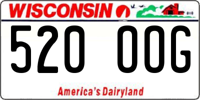 WI license plate 520OOG