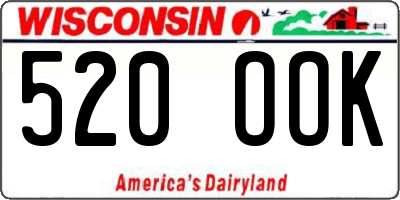 WI license plate 520OOK