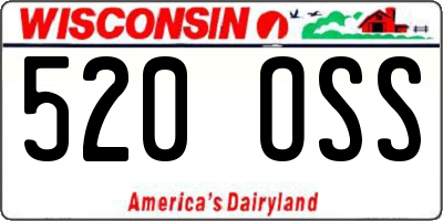 WI license plate 520OSS