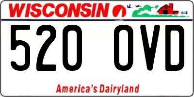 WI license plate 520OVD
