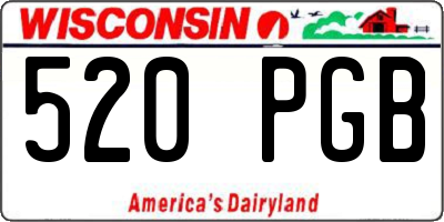WI license plate 520PGB
