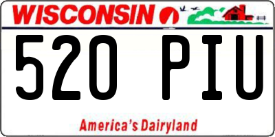 WI license plate 520PIU