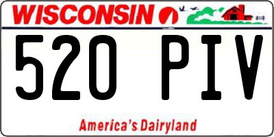 WI license plate 520PIV
