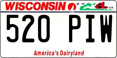 WI license plate 520PIW
