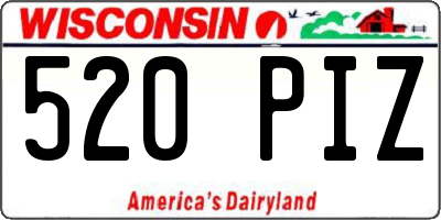 WI license plate 520PIZ