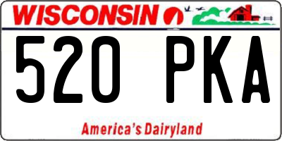 WI license plate 520PKA