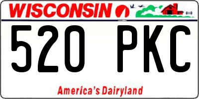 WI license plate 520PKC