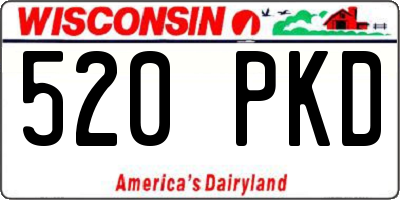 WI license plate 520PKD