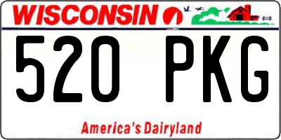 WI license plate 520PKG