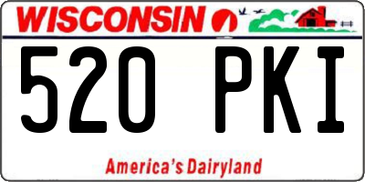 WI license plate 520PKI