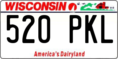 WI license plate 520PKL