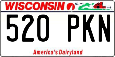 WI license plate 520PKN