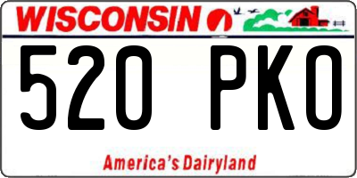 WI license plate 520PKO