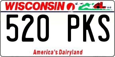 WI license plate 520PKS