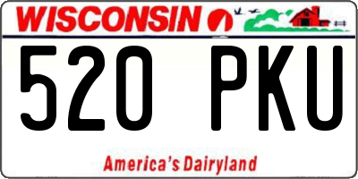 WI license plate 520PKU