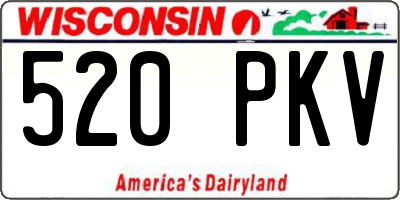 WI license plate 520PKV