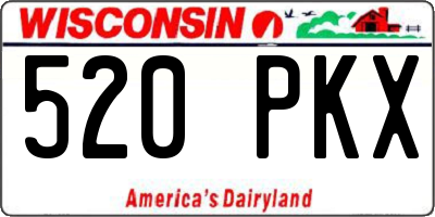 WI license plate 520PKX