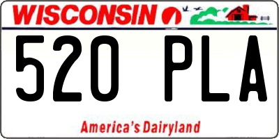 WI license plate 520PLA
