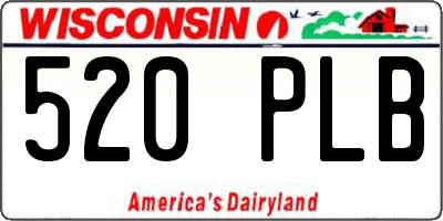 WI license plate 520PLB