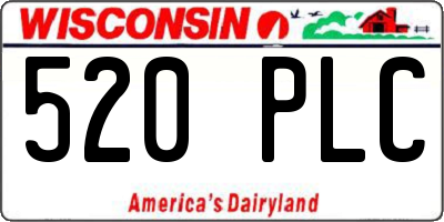 WI license plate 520PLC
