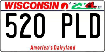 WI license plate 520PLD