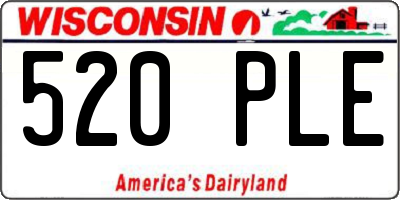 WI license plate 520PLE