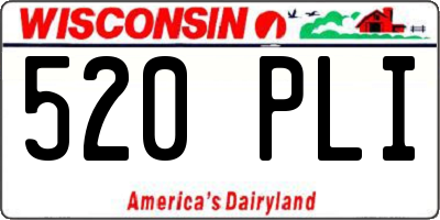 WI license plate 520PLI