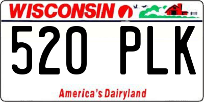 WI license plate 520PLK
