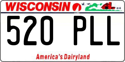 WI license plate 520PLL