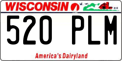WI license plate 520PLM