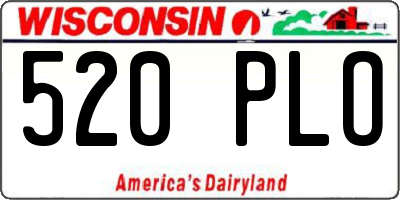 WI license plate 520PLO