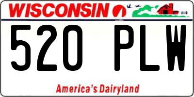 WI license plate 520PLW