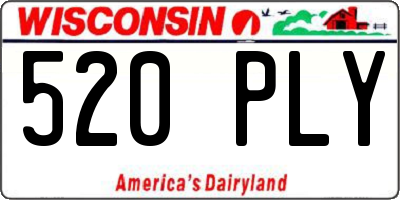 WI license plate 520PLY