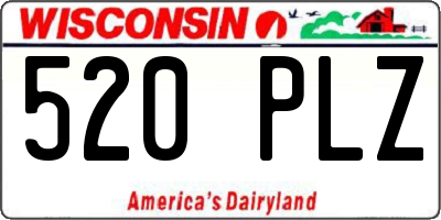 WI license plate 520PLZ