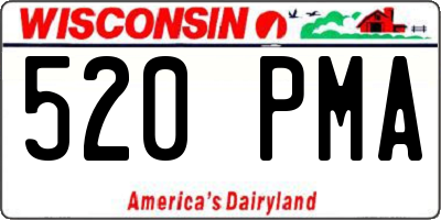 WI license plate 520PMA