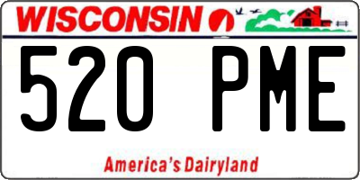 WI license plate 520PME