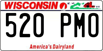 WI license plate 520PMO