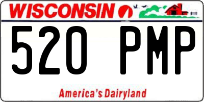 WI license plate 520PMP