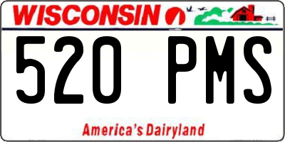 WI license plate 520PMS