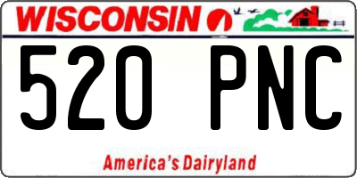 WI license plate 520PNC