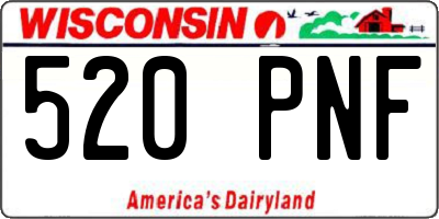 WI license plate 520PNF
