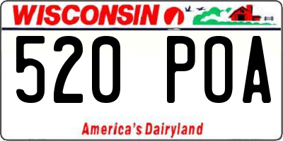 WI license plate 520POA