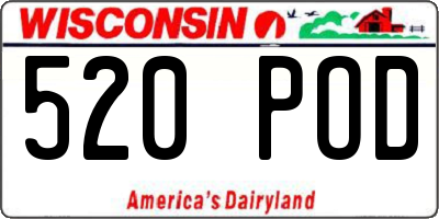 WI license plate 520POD