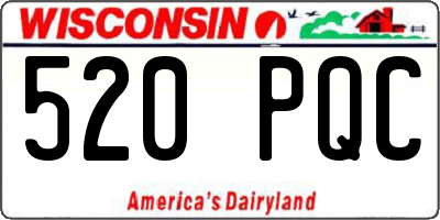WI license plate 520PQC
