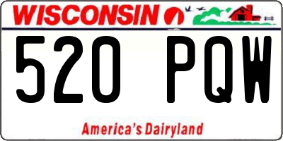 WI license plate 520PQW