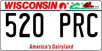 WI license plate 520PRC