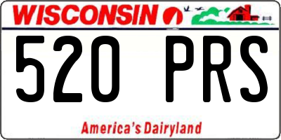 WI license plate 520PRS