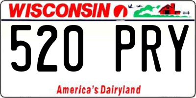WI license plate 520PRY