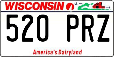 WI license plate 520PRZ